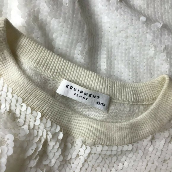 NWT Equipment Shane Sequin Crew neck Sweater - Picture 5 of 7